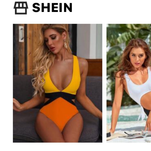 Contrast One Piece Swimsuit. - Picture 1 of 1